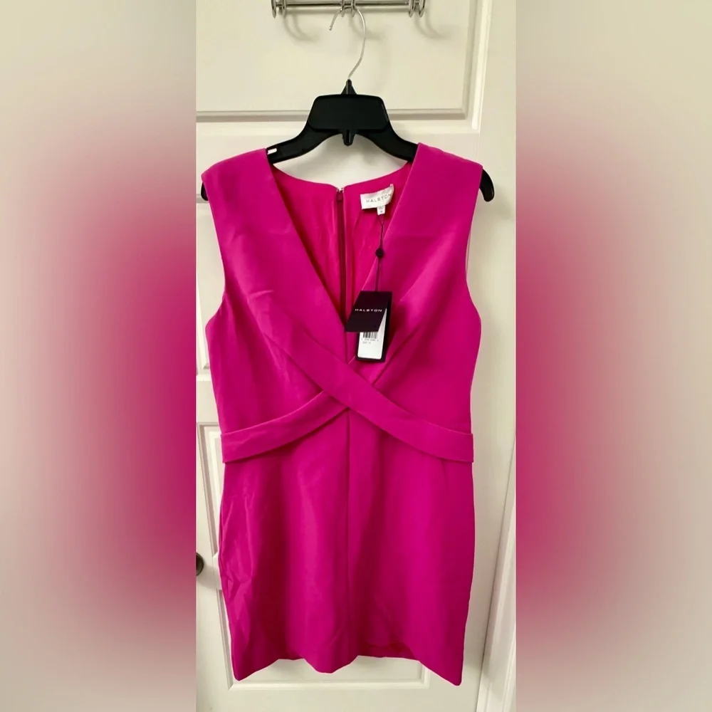 Halston Colette Crossover Mini Dress